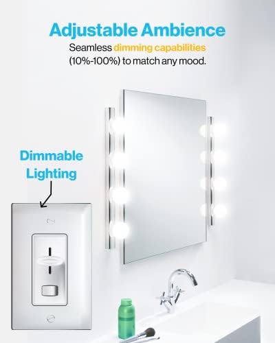 Sunco 12 Опаковки крушки G25 LED за огледало в банята, 40 W, еквивалент на 6 W, студен Бял 4000 К, с регулируема
