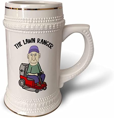 Триизмерен Забавен Сладък старец на газонокосилке the Lawn Ranger езда. - халба за бира в 22 грама (stn-362135-1)