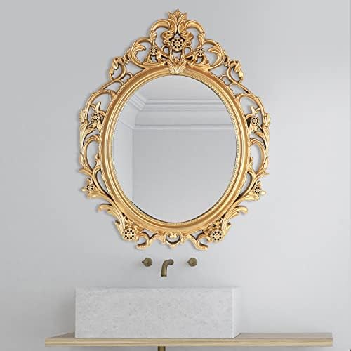 Огледален образ на 20 x 24 Антикварное Златното огледало за всекидневната, Винтажное Овално огледало в Златна