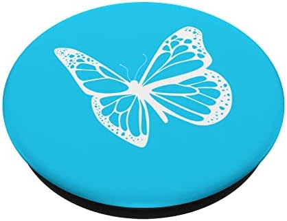 Бели и Светло Сини попсокеты Butterfly С възможност за смяна на PopGrip
