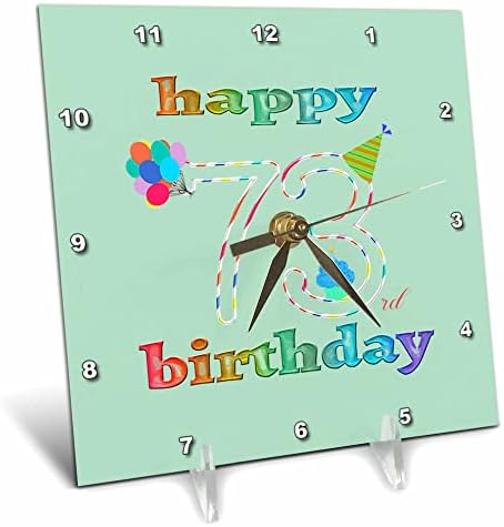 3дРоза от 73-ти рожден Ден Торта със Свещ, балони, Шапка. - Настолни часовници (dc_352383_1)