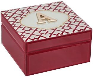 Ковчег за бижута American Atelier Монограм Геометричен Letter A, Червена