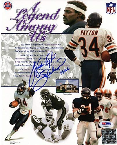 Уолтър Пейтън подписа колаж Легенда сред нас Chicago Bears 8x10 Снимка с надпис Sweetness и 16 726
