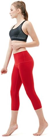 Дамски панталони за йога TSLA със Скрита / Странично джоб, Леки Спортни Чорапи за джогинг, Гамаши-капри с 4