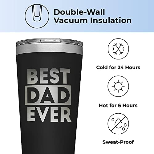 Най-добрият чаша за татко - Персонални пътна чаша с капак и соломинкой от неръждаема стомана с изолация - Нова
