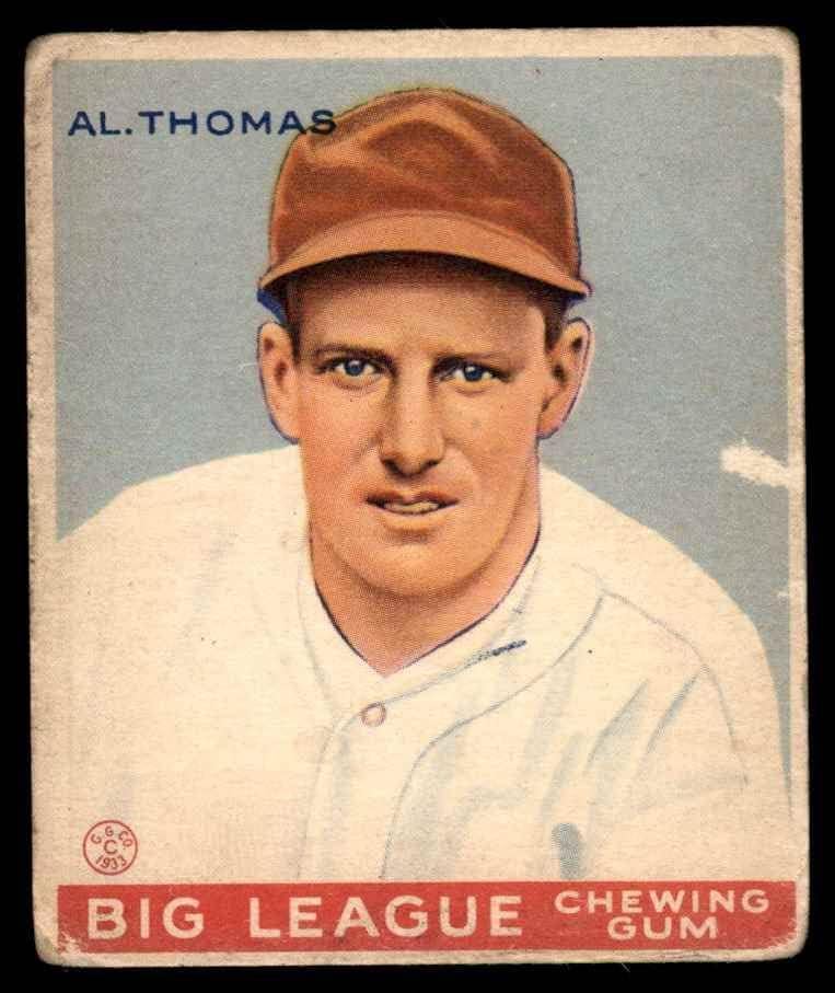 1933 Гуди # 169 Ел Томас Вашингтон Сенатърс (Бейзболна картичка) ЛОШ сенатори
