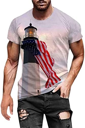 Bmisegm Летни Спортни Ризи за Мъже, Мъжки Лятна Тениска на Деня на Независимостта, Модни тениски с 3D Дигитален
