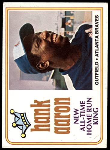 1974 Topps 1 Новият Крал начало-ранов през цялото време Ханк Аарон Атланта Брейвз (Бейзболна картичка) ДОБРИ