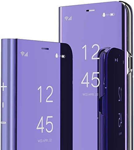 ISADENSER е Съвместим с LG Velvet 5G Case LG Velvet 2020 Флип калъф Clear View Flip Plating Огледален Грим С