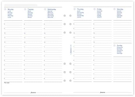 Filofax 2020 Оригинален Кожен Органайзер, Дневник за всяка година, със запълващи символи Дела и контакти, указатели
