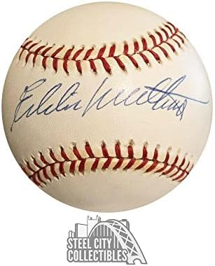 Официален представител на Националната лига бейзбол Еди Матюс с автограф - PSA / DNA COA - Бейзболни топки с