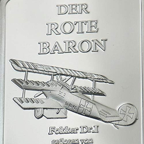 1 УНЦИЯ на 100 мл. сребърно покритие 999 Монета-Копие на Кюлчета DER ROTE Baron на Кюлчета Бар Червения Барон