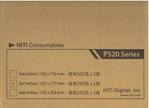 Калъф за лента и хартия Hiti 5x7 за фотопринтер серия P520, 580 изображения в джоба, 2 ролка по 290 листа, на
