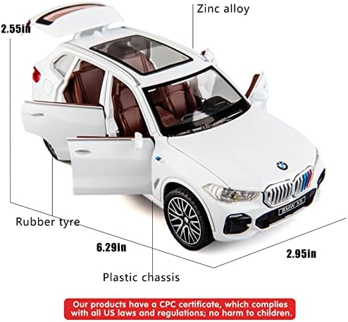 BDTCTK 1:32 Подходящи за BMW X5 SUV Модел на кола Играчка, Играчка кола от с сплав със Звук и светлина за децата,