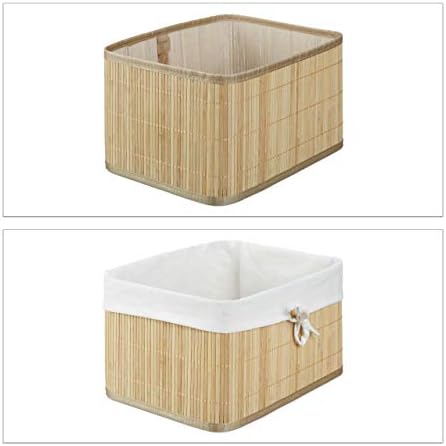 Комплект Бамбукови кошници за съхранение на Relaxdays, 22 x 32 x 17,5 см, Кафява