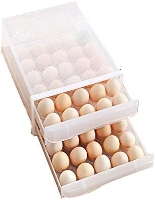 Кутия за съхранение на яйца ALONCEfh Lunch Boxes Пластмасов за Кухня, Двуслойни Тава за яйца, с Капацитет 60