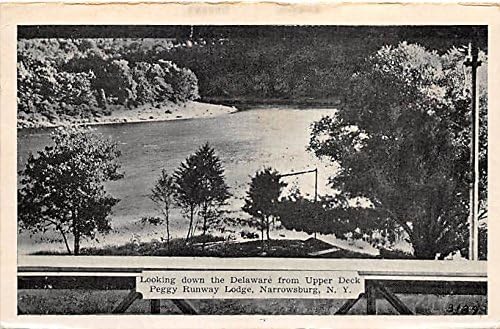 Гледка към река Делауеър, като горната част на палубата Лоджа Peggy Runway в Нарроуссберге, Ню Йорк, Пощенска