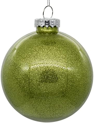 Коледна украса от прозрачна топка Vickerman 3 с лимонов блясък Вътре.