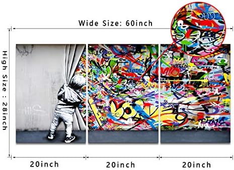 Banksy Класическо Графити Върху Платно, Стенно Изкуство, Модерно Улично Цветно Изкуство, Начало Декор Зад Завесата,