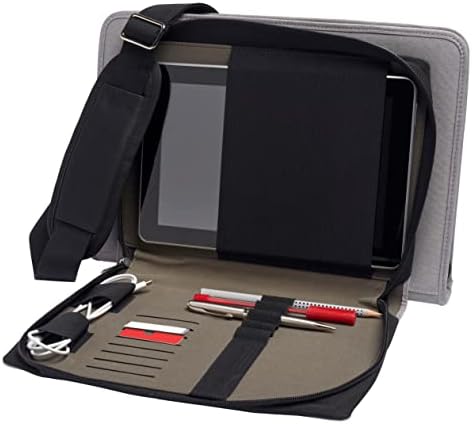 Калъф-месинджър за лаптоп Broonel от сива кожа, Съвместим с 14-инчов лаптоп MSI PS42 Modern 8M-222UK