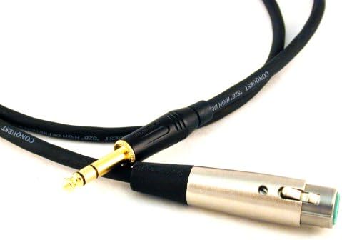 25-Крак Балансиран линеен кабел Conquest Sound BLCF 25 - Switchcraft XLR конектор Amphenol 1/4 инча Черен/златен
