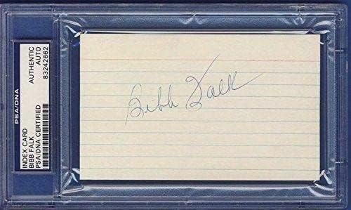 Bibb Falk Тексас Лонгхорны С Автограф на Картата 3x5 PSA/ДНК 133018 - MLB Cut Signatures