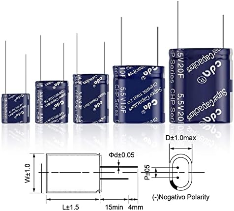 Суперконденсатор ZTHOME 5,5 В CDA 0,22 F 1 2 3,5 4 5 7,5 10 15Е Разход на кондензатора регистратор на данни