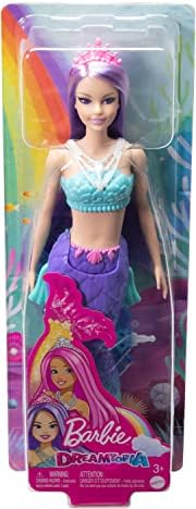 Кукла-Русалка Барби Dreamtopia с Лилава Коса, опашка цвят омбре Синьо и Лилаво Цветове и Аксесоар-Тиарой