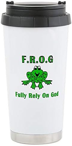 CafePress F. R. O. G. Изцяло разчита на пътна чаша God Stainless Steel Trave от неръждаема стомана с изолация