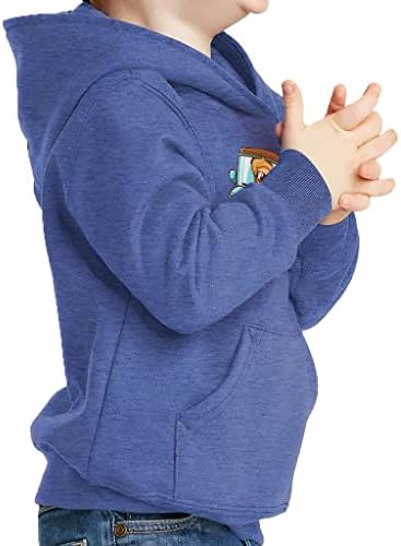 Сладък Пуловер с качулка за деца - Hoody с качулка от Порести Руно с Принтом Кола - Мультяшная Hoody за деца