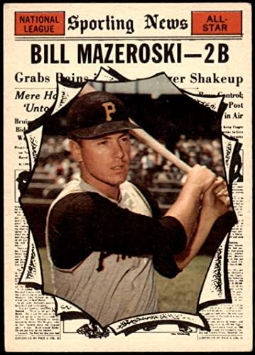 1961 Topps 571 All-Star Бил Мазероски Питсбърг Пайрэтс (Бейзболна картичка) VG+ Пирати