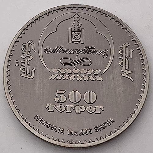 Монголски Животно Диамант Възпоменателна Монета с Горельефным диамантен пръстен Сребърна Монета Медал на 500