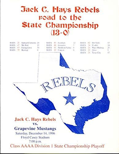 1996 4A Хейс срещу Програмата на шампионата на щата Grapevine - Програма колежи