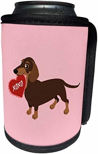 3. Шоколадово-кафяв дакел Valentine XOXO Dog - Опаковка за шише - охладител за кучета (cc_354258_1)