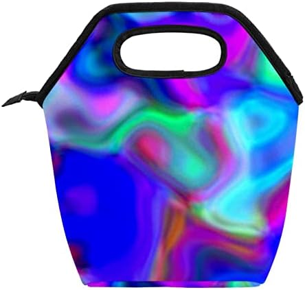 Абстрактни Цветни Кошмарен Чанта за Обяд с Завихрением, Чанта-Хладилник, Чанта-Тоут, Изолирани Обяд-Апарати