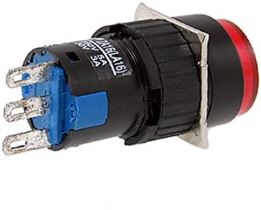 X-DREE Червен Черен 30 vdc с самосбросом Натиснете бутона за включване на лампа (Червен черен 30 vdc с пульсацией