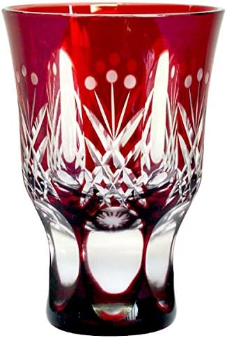タジマガラス(Tajimaglass) Стъклена Чаша за саке Таджима Meimi Tamayarai, Червена