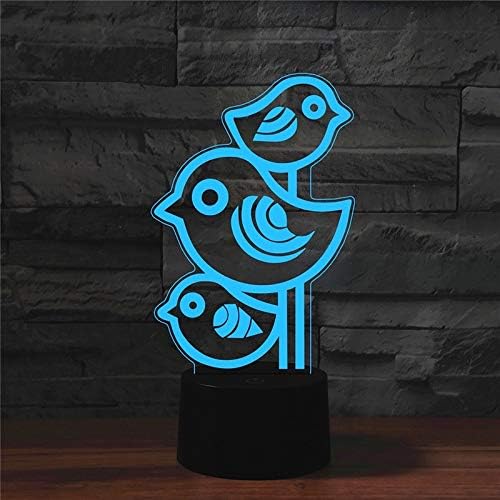 N/A Версия за зареждане с докосване, Настолна лампа Трио Birds Shape 3D Цветни LED Clear Vision