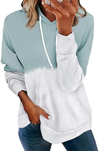 Дамски Блузи с кръгло деколте и дълги ръкави Оверсайз, Ежедневни Удобни Пуловери Свободно Намаляване на експозиции,