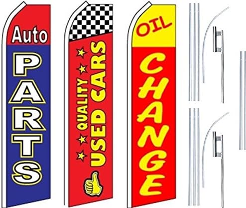 Услуги сервизи Super Flag 3 Pack & Poles-Авточасти-Употребявани автомобили-Смяна на масла