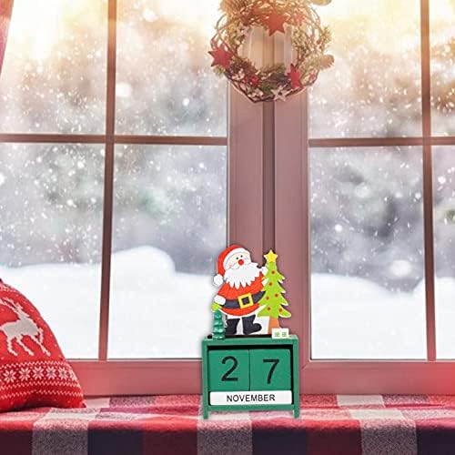 Veemoon Малък Коледен Настолен Календар Коледа Адвент-Календар Детски Календар Номер на Блок Дата на Дървени