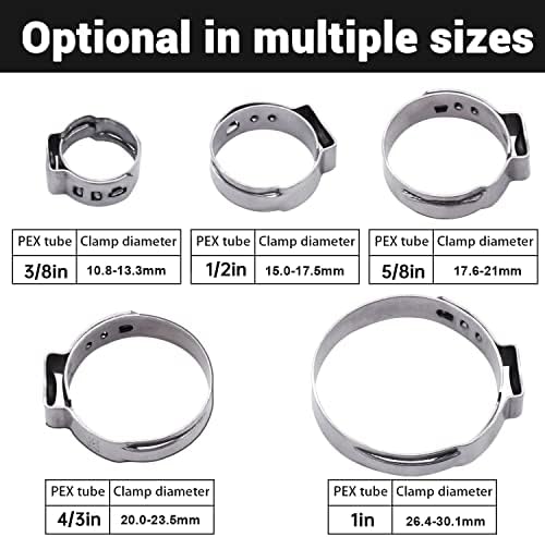 mankk 20PCS обжимные пръстени pex диаметър 3/8 инча, Нержавеющие Единични Ушни Стягащи Пръстени (Външен Диаметър