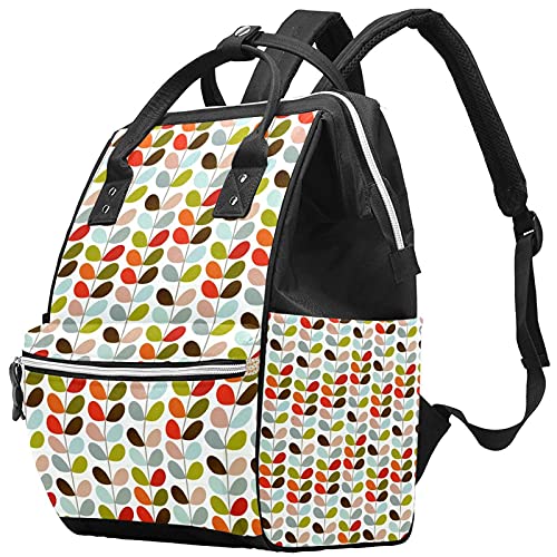 Цветни Листа Пелена Чанта-Тоут Мумия Раница с Голям Капацитет Чанта за Памперси Кърмещи Пътна Чанта за Грижа