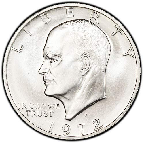 Сребърен долар Айзенхауер 1972 година на издаване , не Обращавшийся на Монетния двор на САЩ