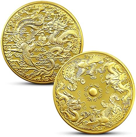 Дракон и Феникс Чэнсян Златни и Сребърни Монети Сватбен Подарък Възпоменателна Монета на Зодиака Дракон и Феникс