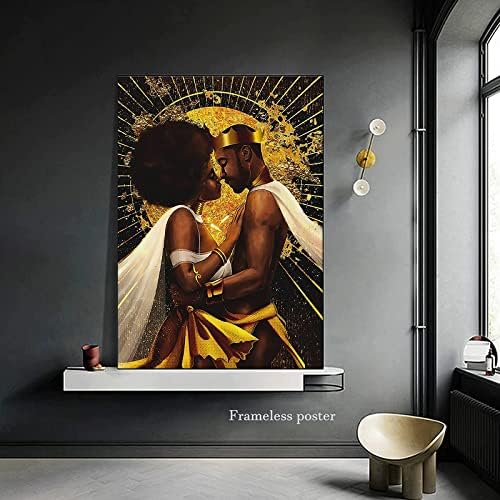 Studio4Walls-Златното Афроамериканское Стенно изкуство, Черни Художествени Картини за Декора на стените, Черен