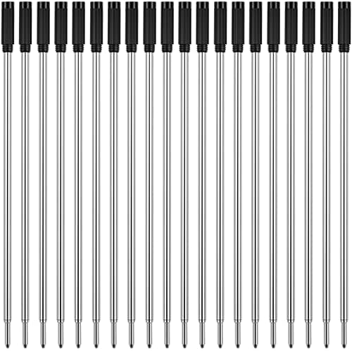 Съвместими с Unibene Cross Пълнители за химикалки 20 броя, средната точка на 1,0 мм - 10 черни и 10 сини, Сменяеми