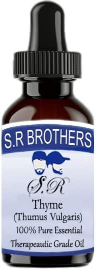 S. R Brothers Мащерка (Thumus Vulgaris) Чисто и Натурално Етерично масло Терапевтичен клас с Капкомер 30