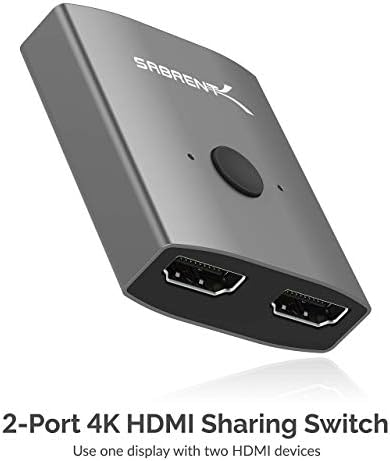 SABRENT 2-Портов за общ достъп 4K Dual HDMI + Премия 3-Портов Алуминиев hub Mini USB 3.0