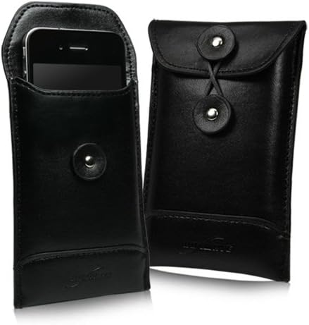 Калъф BoxWave за LG AN170 (Case by BoxWave) - Кожен пакет Nero, флип-надолу на кутията в стил кожа кесията за